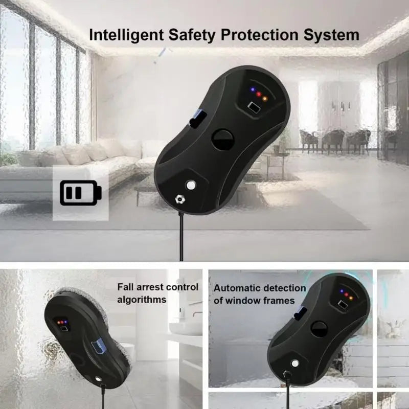 Window Cleaning Robot – Auto Mist, Dual Rotating Pads & Remote