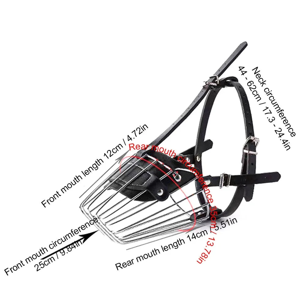 Iron Frame Large Dog Muzzle – Breathable & Adjustable