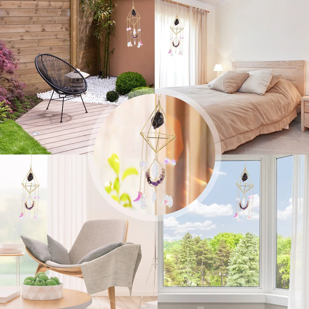 Hanging Crystal Suncatcher for Window & Garden Décor