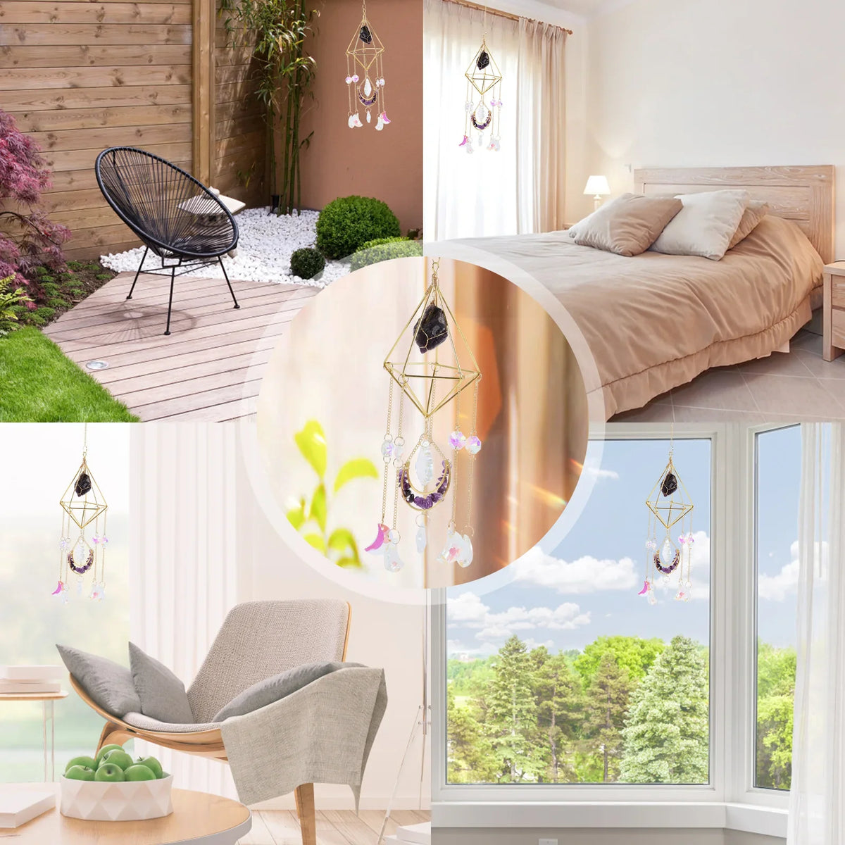 Hanging Crystal Suncatcher for Window & Garden Décor