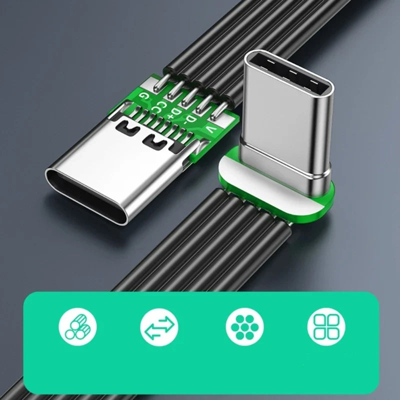 Thin Flat USB-C Cable 20W Fast Charge 480Mbps | 8 Lengths