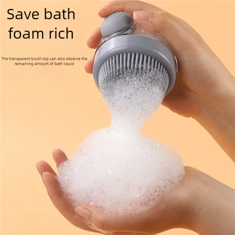 Silicone Pet Bath Brush with Shampoo Dispenser | Dog Grooming