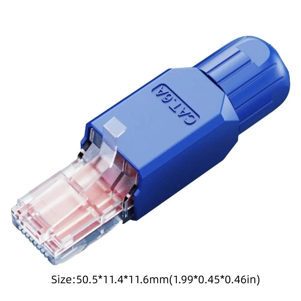 Tool-Free RJ45 Connector CAT6A CAT6 Gold Plated Field Plug
