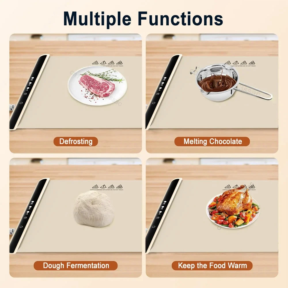 Raugee Foldable Electric Warming Tray | 3-Level Silicone Food Warmer