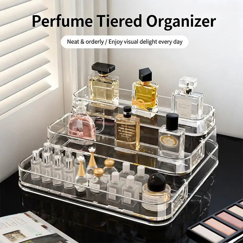 Multi-Layer Clear Makeup Organizer | Dustproof Cosmetic Storage