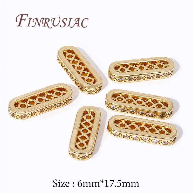 18K Gold Plated Zircon Flat Spacer Bars – DIY Jewelry Findings