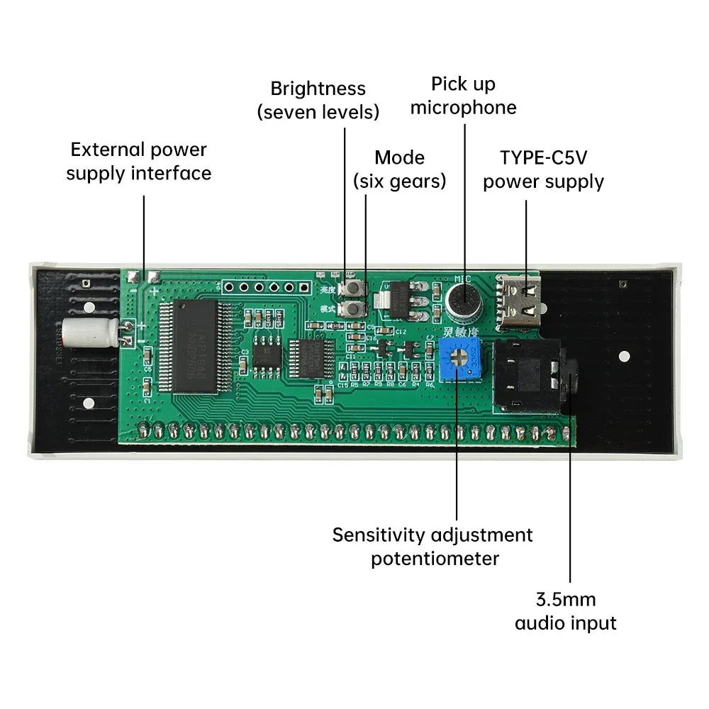 Occkic LED Voice-Activated Music Spectrum Light | Type-C