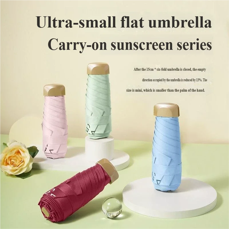 Mini Compact Folding UV Parasol – Pocket Travel Umbrella