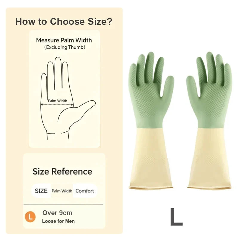 Thick Waterproof Latex Kitchen Gloves | Mint Green Rubber