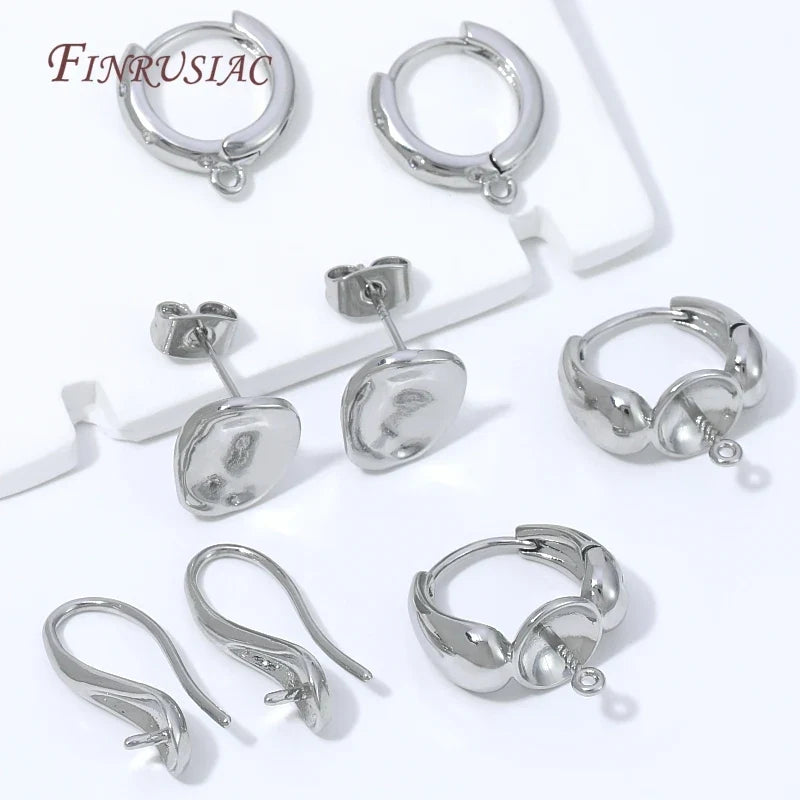 18K Gold Plated Water Drop Huggie Earring Clasp – Pearl Post