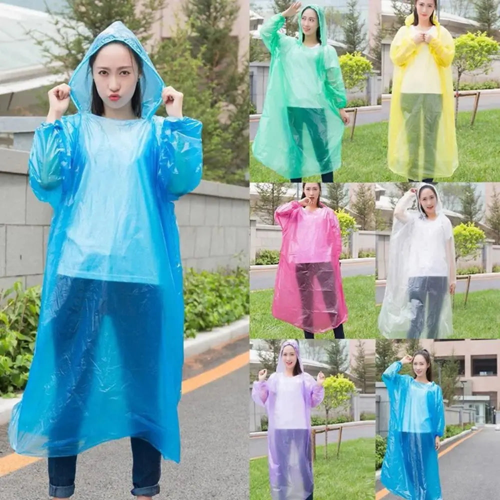 Disposable Hooded Raincoat – Unisex Waterproof Emergency Cover