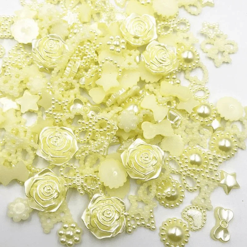 100PCS Plastic Floral DIY Hair Accessories Headwear Beads 6-20mm