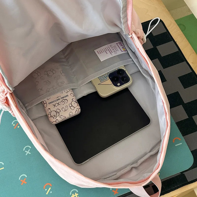 Drawstring Bow Backpack for Women – Lightweight Travel & School Bag
