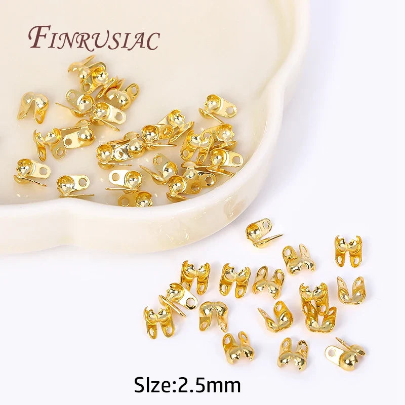 18K Gold Plated Crimp Bead Tip Knot Cover – Jewelry Findings