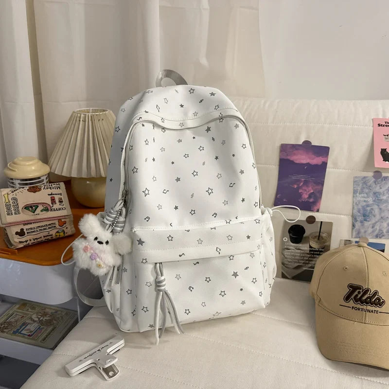 Korean Star Print Large Capacity Women's Backpack | Nixie