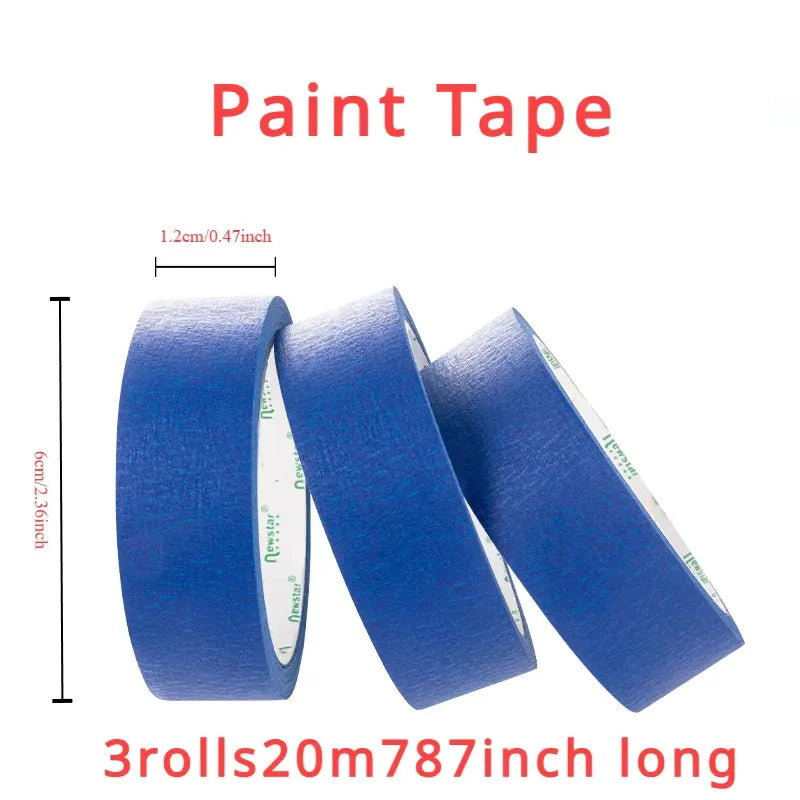 3-Roll Masking Tape Set – Multi-Surface Paint Tape 20m/Roll