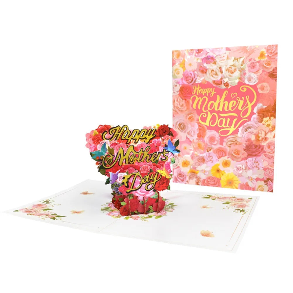 3D Pop-Up Mother's Day Card – Floral Writable Greeting Card