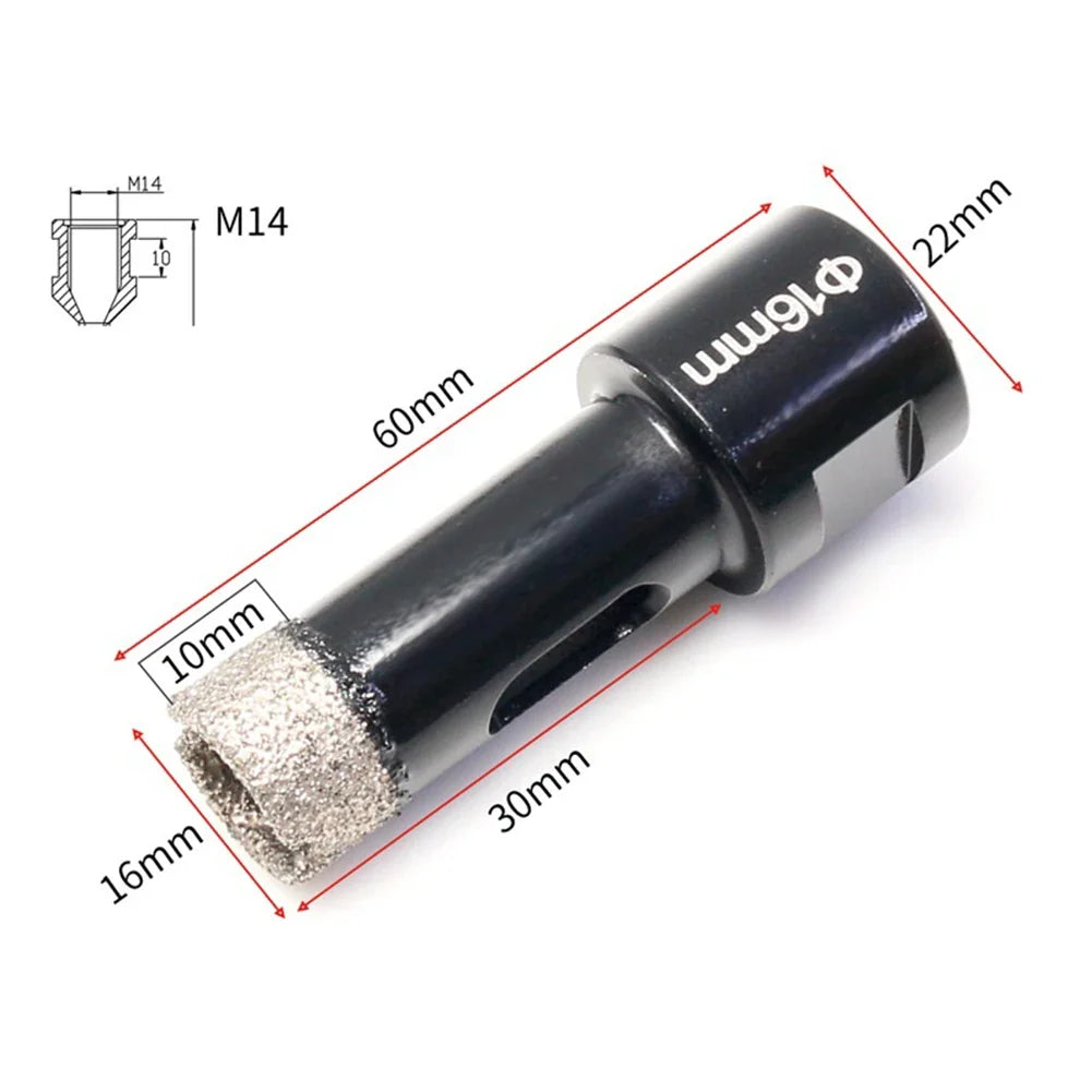 DAZZLEEX 6–16mm Brazed Diamond Hole Saw Drill Bit M14 Grinder