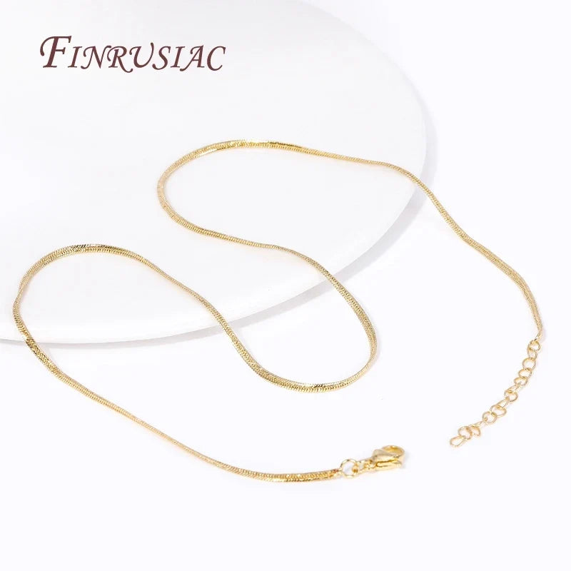 18K Gold Plated Blade Snake Chain Necklace | Brass Unisex