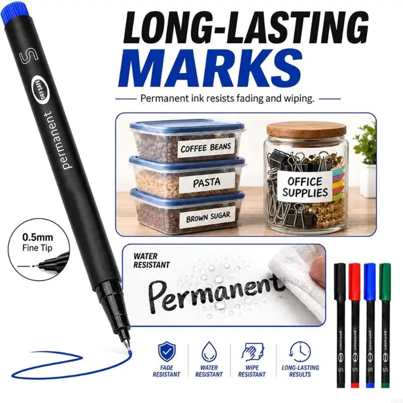 Fine Point Permanent Markers 10-Piece Set | Oil-Based Ink