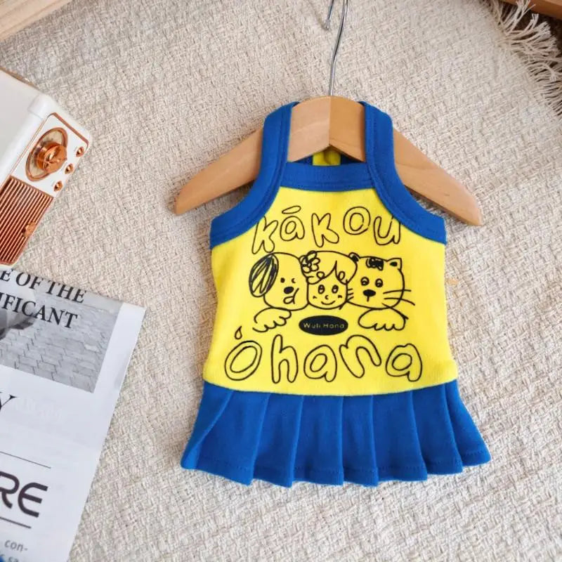 Small Dog Princess Sling Dress – Ice Cream Print Pet Outfit
