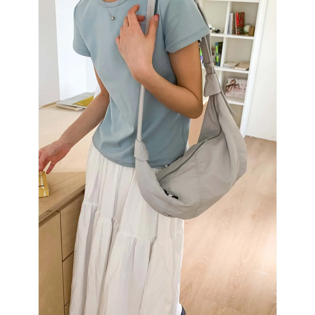 Women's Large Capacity Canvas Crossbody Shoulder Bag – Red