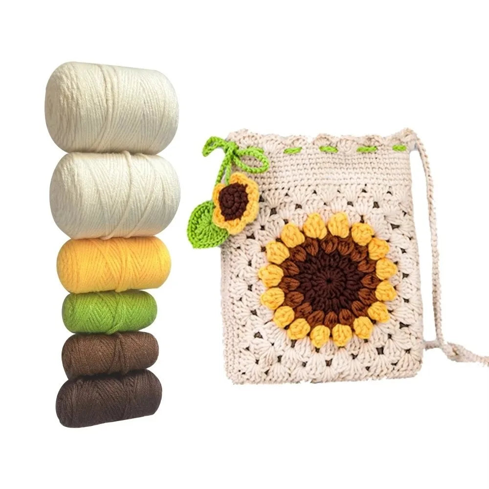 DIY Sunflower Crochet Bag Kit – Beginner Crossbody Starter Set