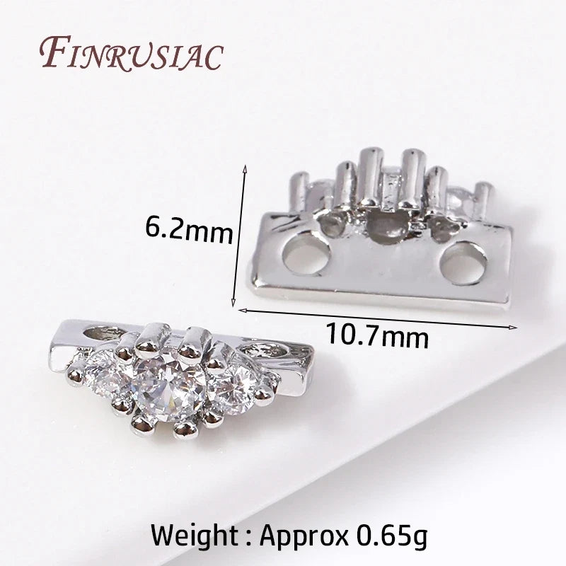 18K Gold Plated Zircon Flower Connector Spacer Beads – DIY Jewelry