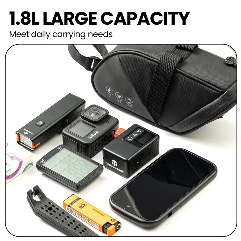 OFFBONDAGE Reflective Waterproof Bike Saddle Bag 1.8L