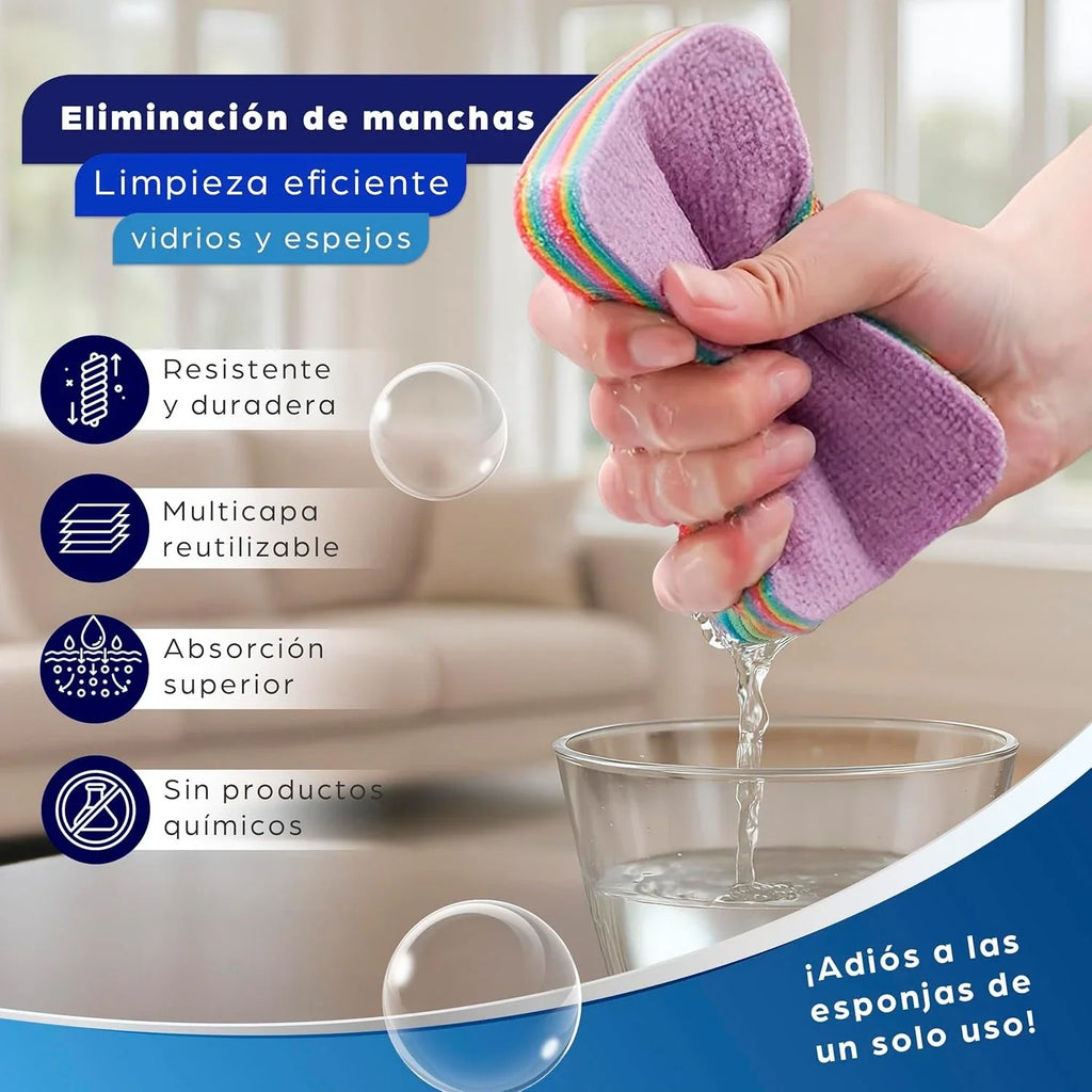 12-Layer PVA Rainbow Sponge Cloth – Absorbent Kitchen Scrubber