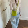 Korean Lychee Bucket Bag – Soft Leather Shoulder & Crossbody Bag