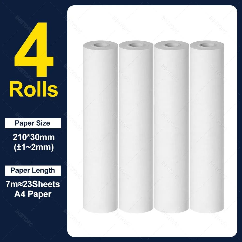 PeriPage A4 Thermal Paper Rolls 210mm BPA-Free – 7M Per Roll