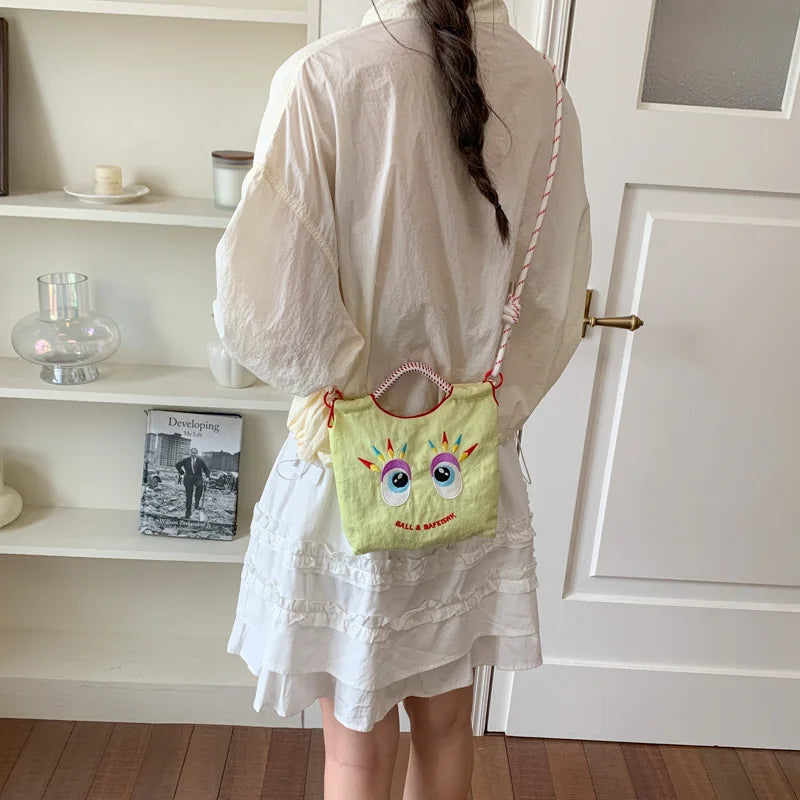 Chinese-Style Embroidered Crossbody Bag | Nylon Shoulder Bag