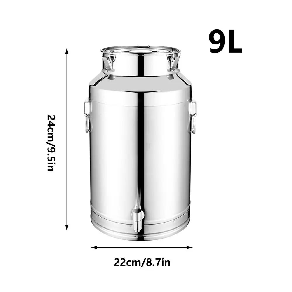 Stainless Steel Airtight Storage Barrel with Faucet | 5L–14L