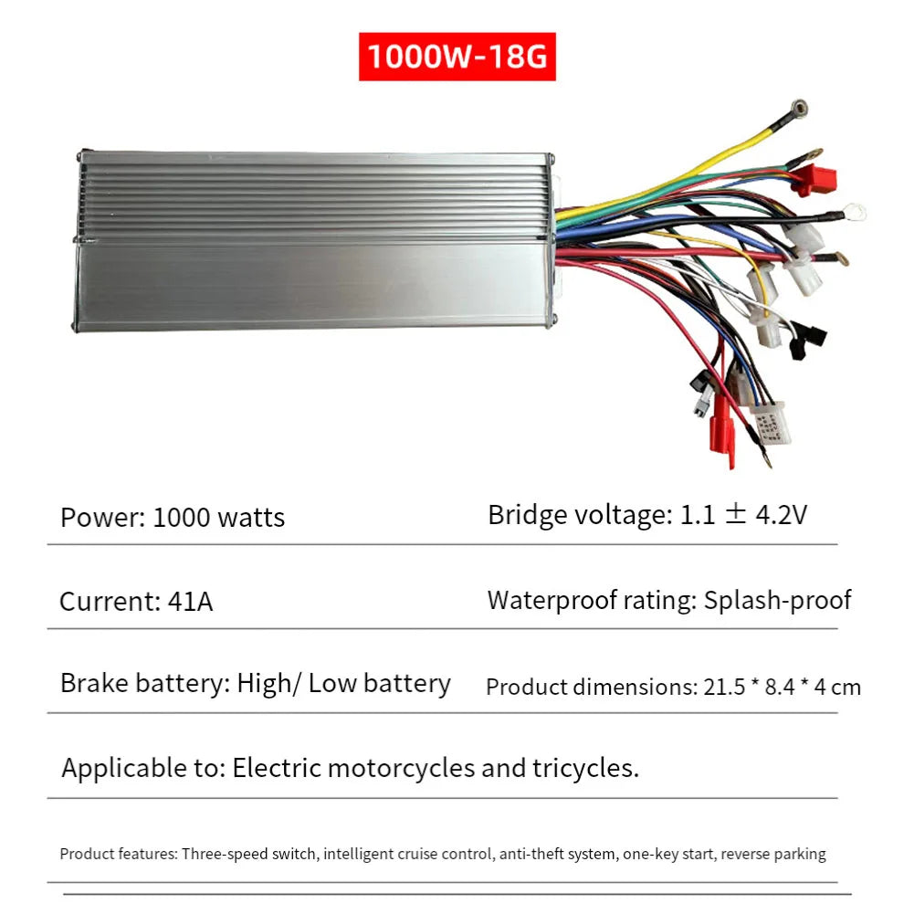 DAZZLEEX 48V–72V 1000W–1500W Brushless E-Bike Controller