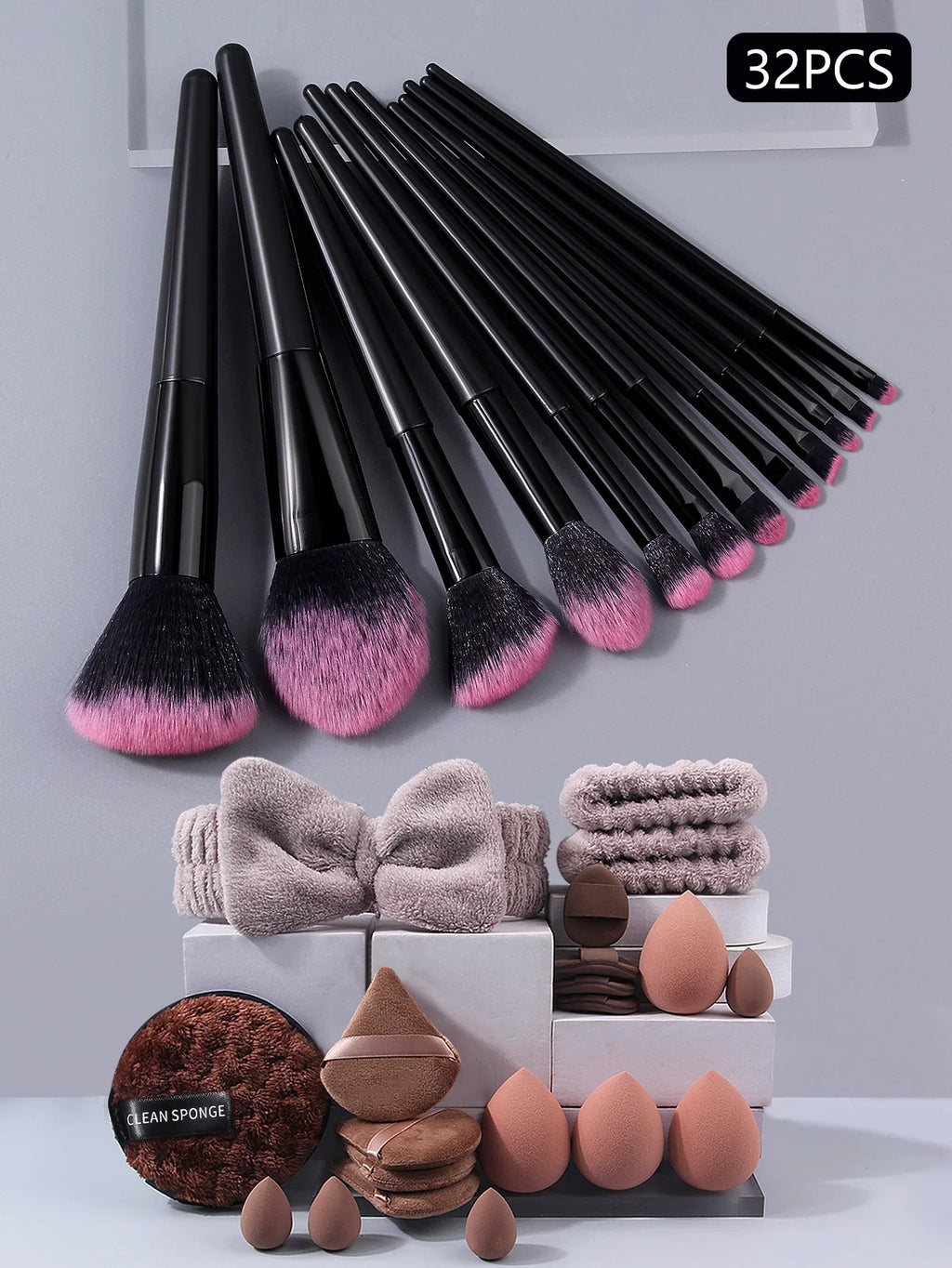 32-Piece Professional Makeup Brush & Beauty Tool Set