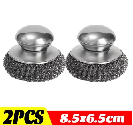 Stainless Steel Pot Brush with Handle – Heavy Duty Scrubber