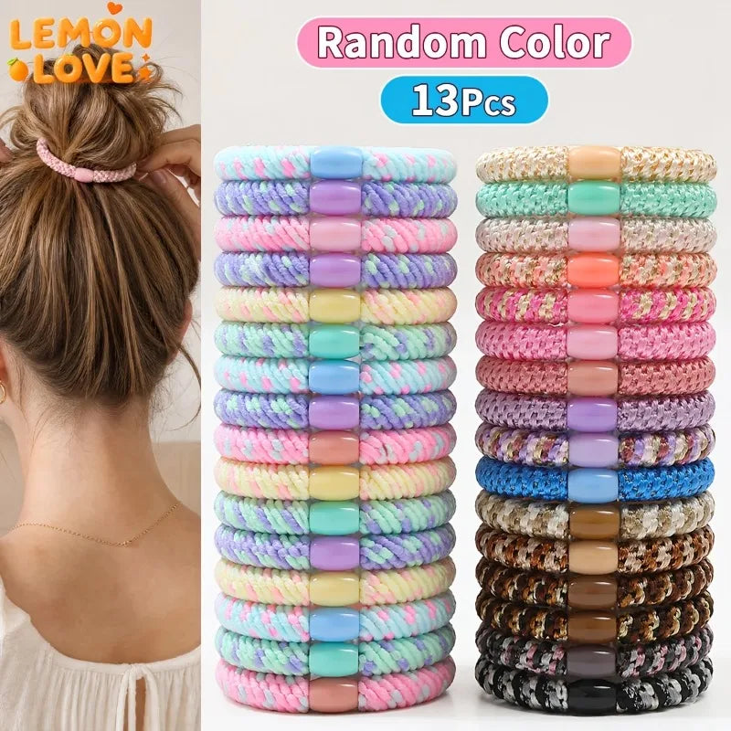 13-Pack Multicolor High-Stretch Hair Ties for Women