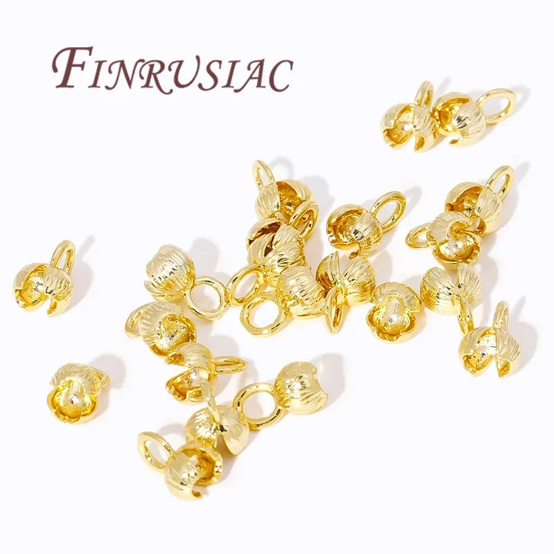 110Pcs 18K Gold Plated Crimp Beads & Covers – DIY Jewelry