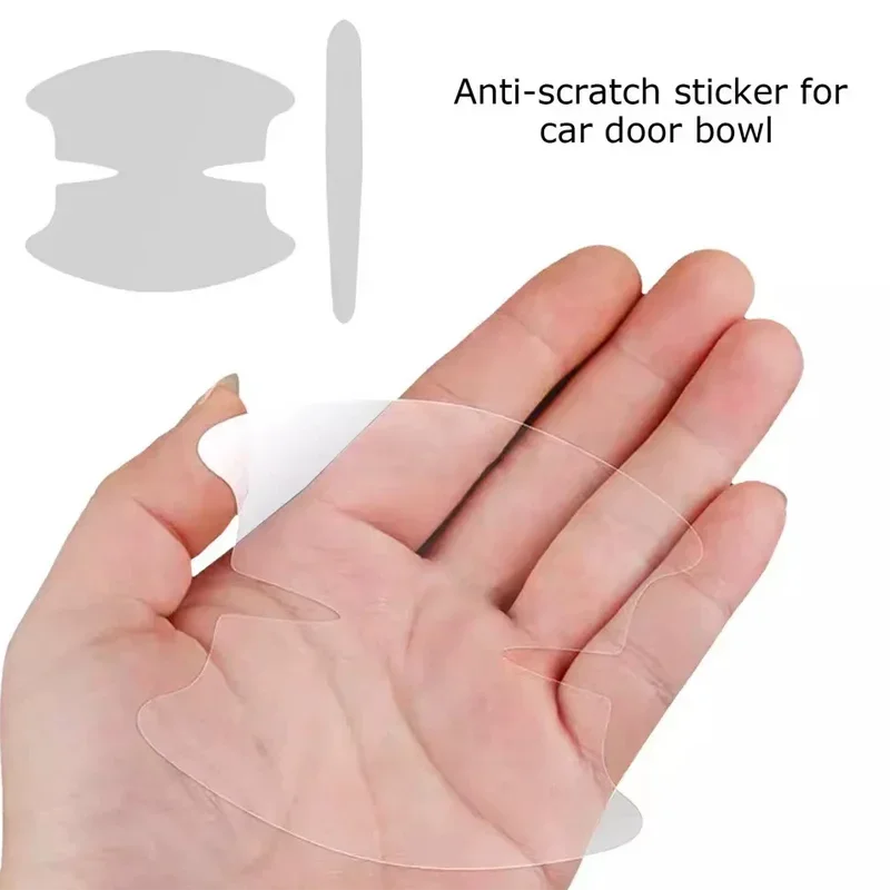 8PCS Car Door Handle Bowl Scratch-Proof Protective Sticker Film
