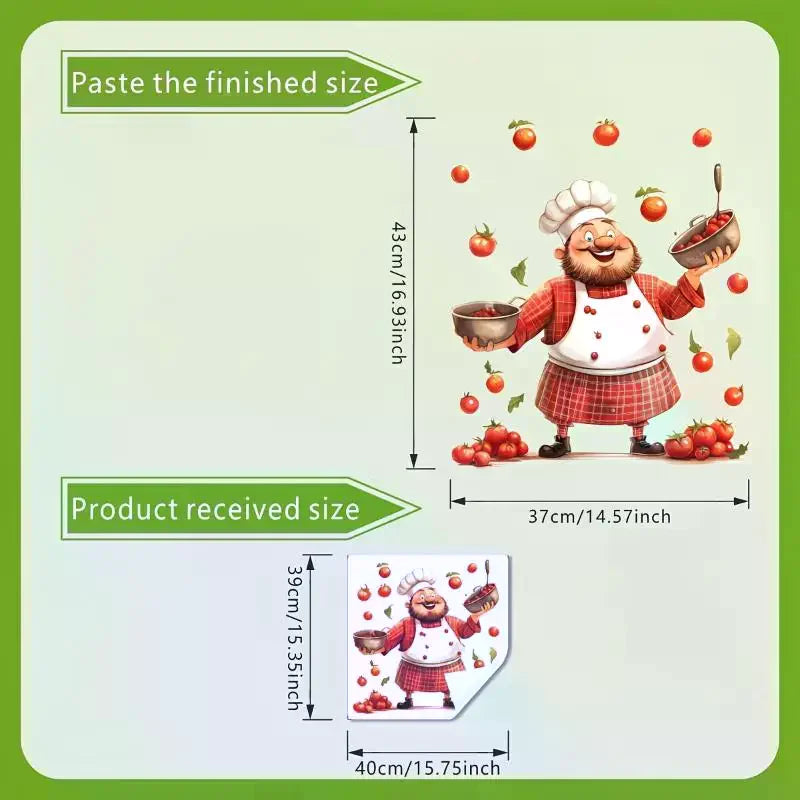 Chef Kitchen Stickers – Fun Removable PVC Appliance Decals
