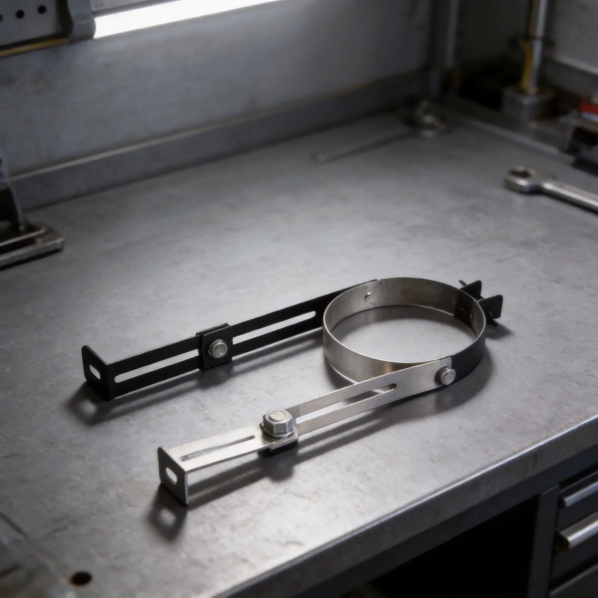 Adjustable Stainless Steel Chimney Pipe Wall Bracket | 150mm