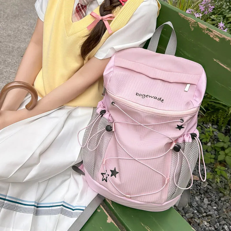 Korean Polka Dot Mini Backpack – Stylish Nylon Commuter Bag