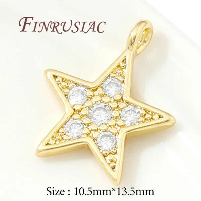 18K Gold Plated Sun & Star Pendant Charms | DIY Jewelry Findings