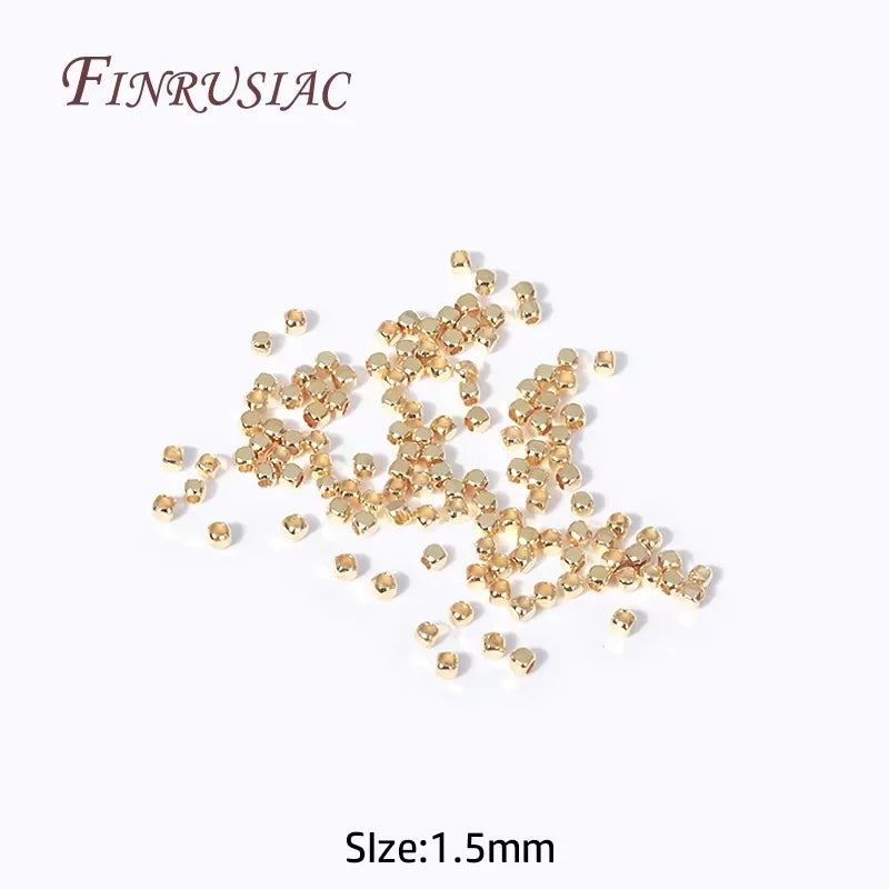 6mm 18K Gold Plated Brass Round Spacer Beads | DIY Jewelry