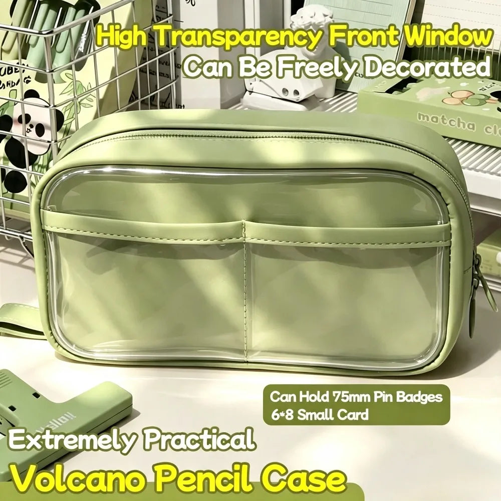 Volcano Pencil Case – 3-Layer Large Capacity Stationery Organizer