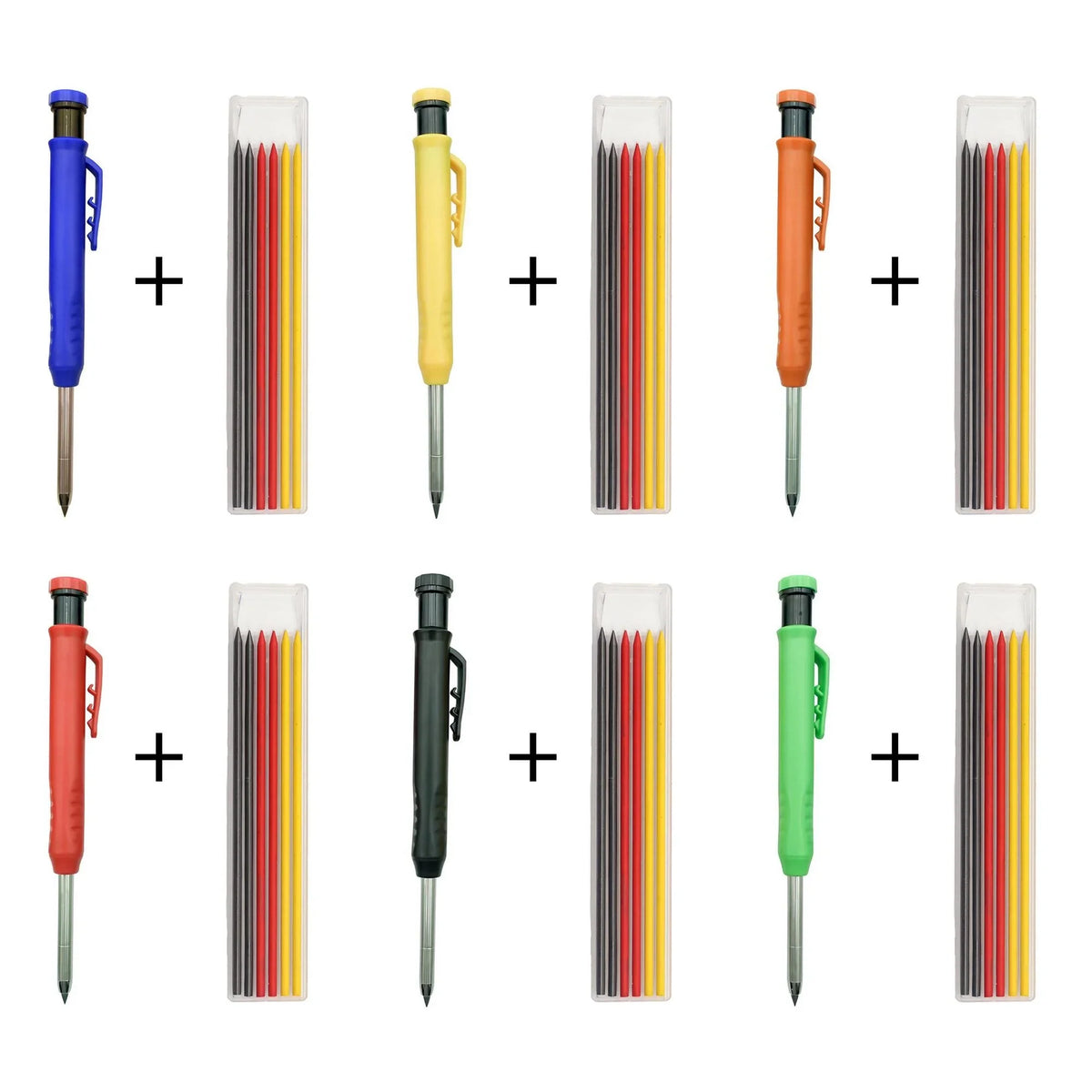 STONEGO Carpenter Pencil Set – 6 Refills & Sharpener
