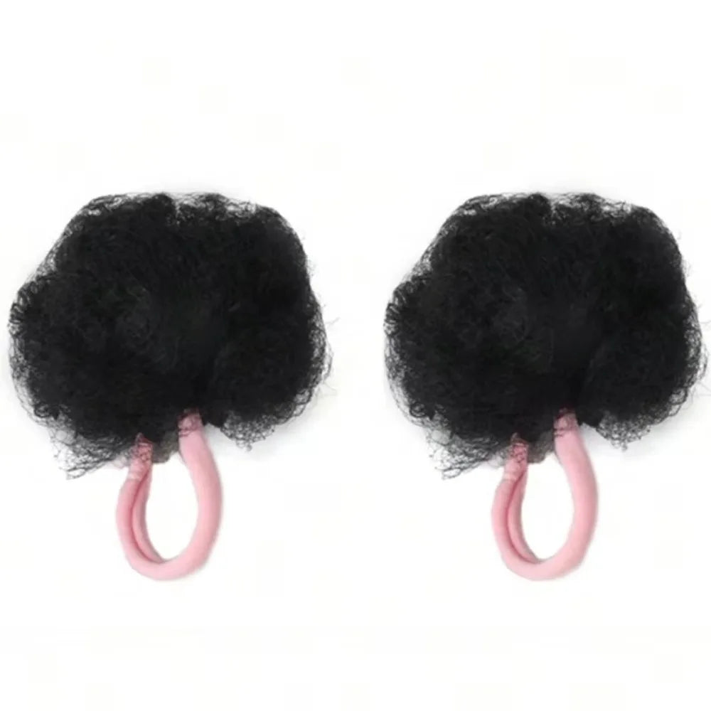 2-Pack Afro Puff Hair Buns – Kinky Curly Donut Chignon for Girls