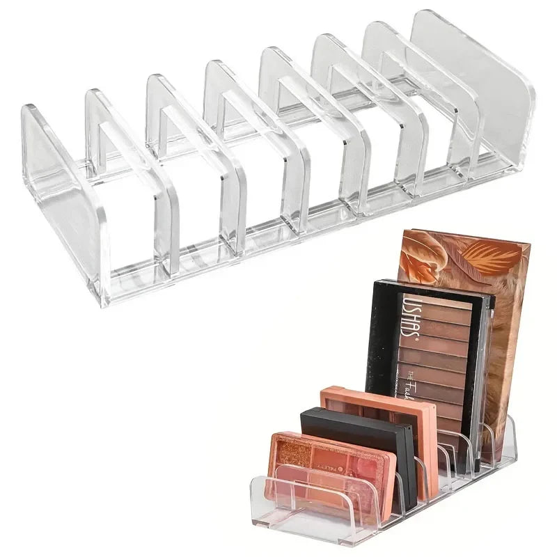 Acrylic Eyeshadow Palette Organizer – 7-Slot Makeup Storage Rack