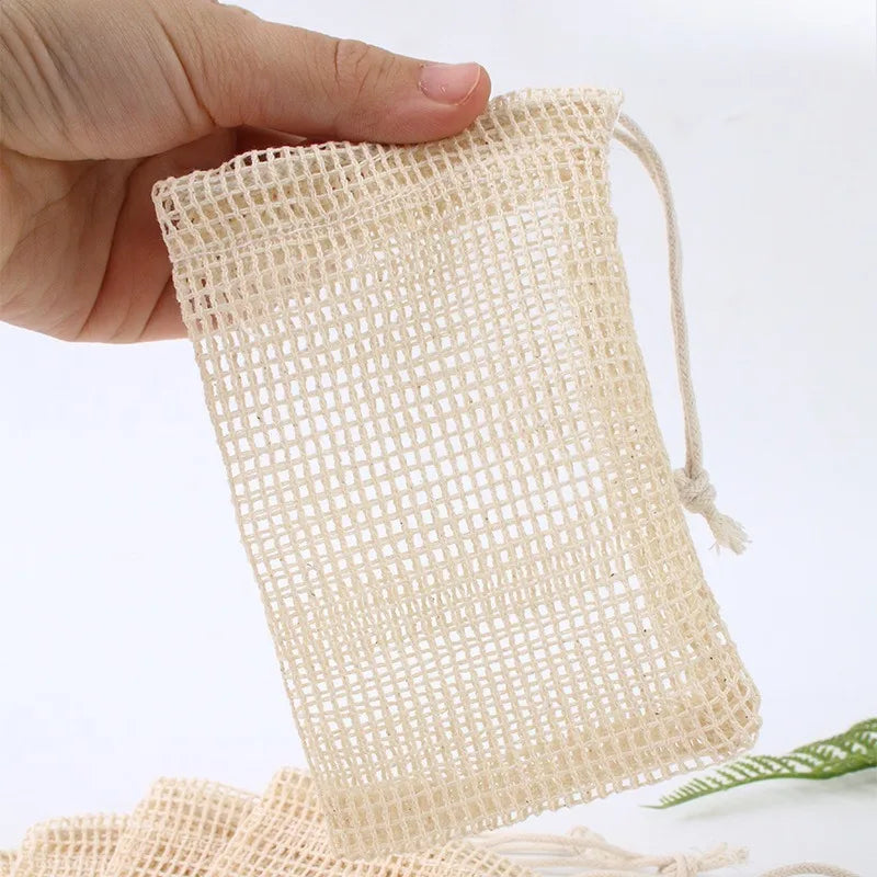 Natural Cotton Mesh Soap Saver Bag – Eco-Friendly Lather Pouch